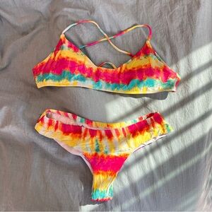 Volcom Colorful Tie-Dye Bikini Set